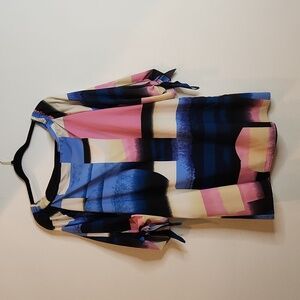 Nicole Miller NEW YORK off shoulder color block dress. R12